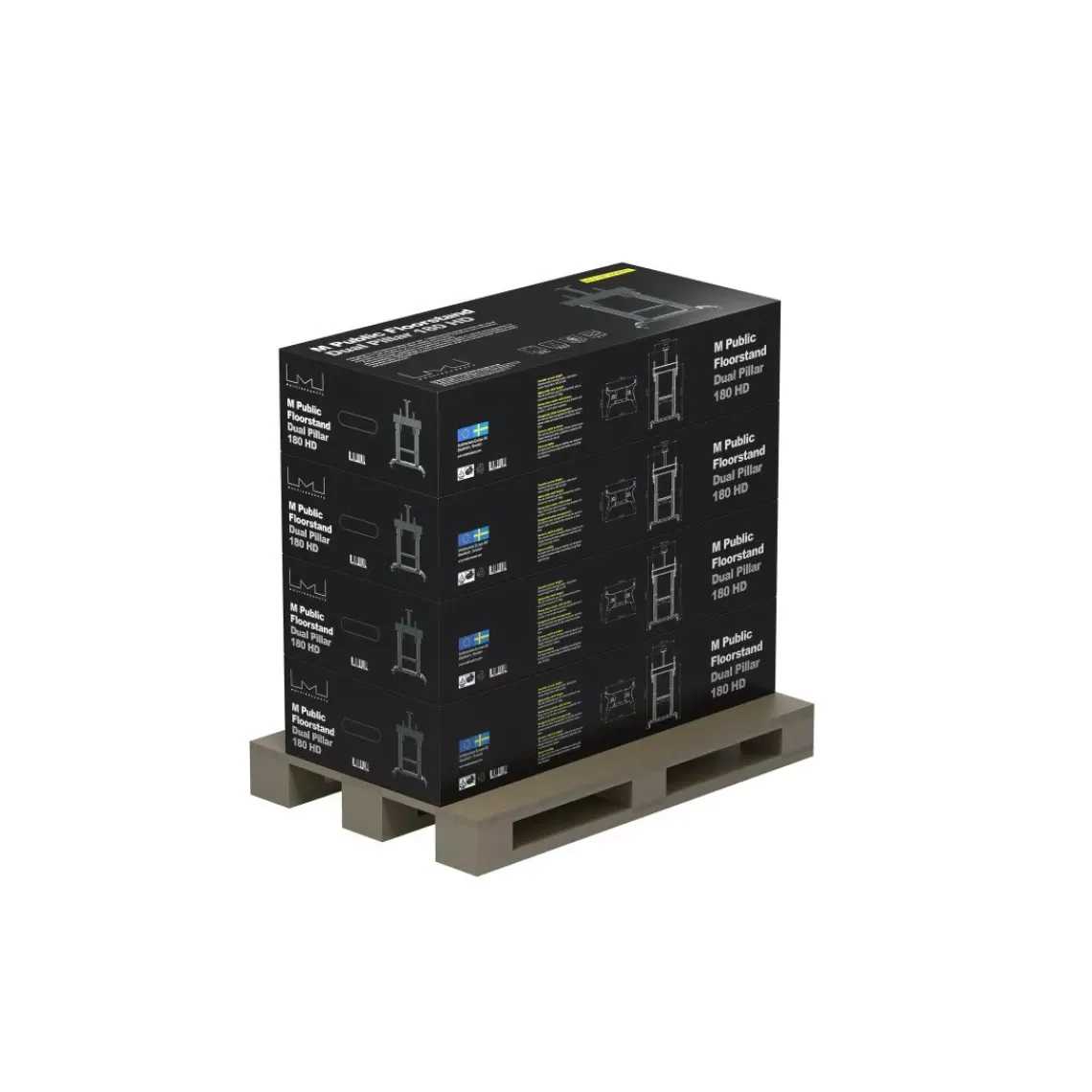 DPJ Workspace Bildschirm-Stativ Floorstand Dual Pillar 180 HD