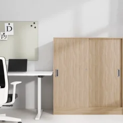 DPJ Workspace Büroschrank Modea - Mit Schiebetüren, 3 Regalfächer