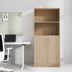 DPJ Workspace Büroschrank Modea - Mit Türen, 2 offene Regalfächer