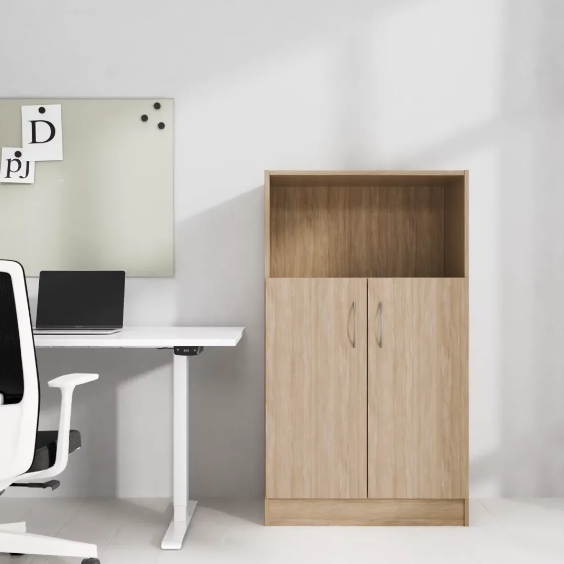 DPJ Workspace Büroschrank Modea - Mit Türen, 1 offenes Regalfach