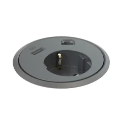 DPJ Workspace Einbausteckdose Powerdot 12 - Steckdose, Netzwerk, USB-A
