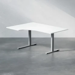 DPJ Workspace Fester Schreibtisch mit geschwungener Platte