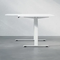 DPJ Workspace Höhenverstellbarer Schreibtisch mit geschwungener Platte - Premium