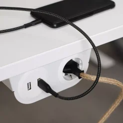 DPJ Workspace Konsole Powerdot Bracket Kit 03 - Inkl. Steckdose, 2 USB-A