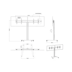 DPJ Workspace M Public Display Stand 180 HD Dual Black