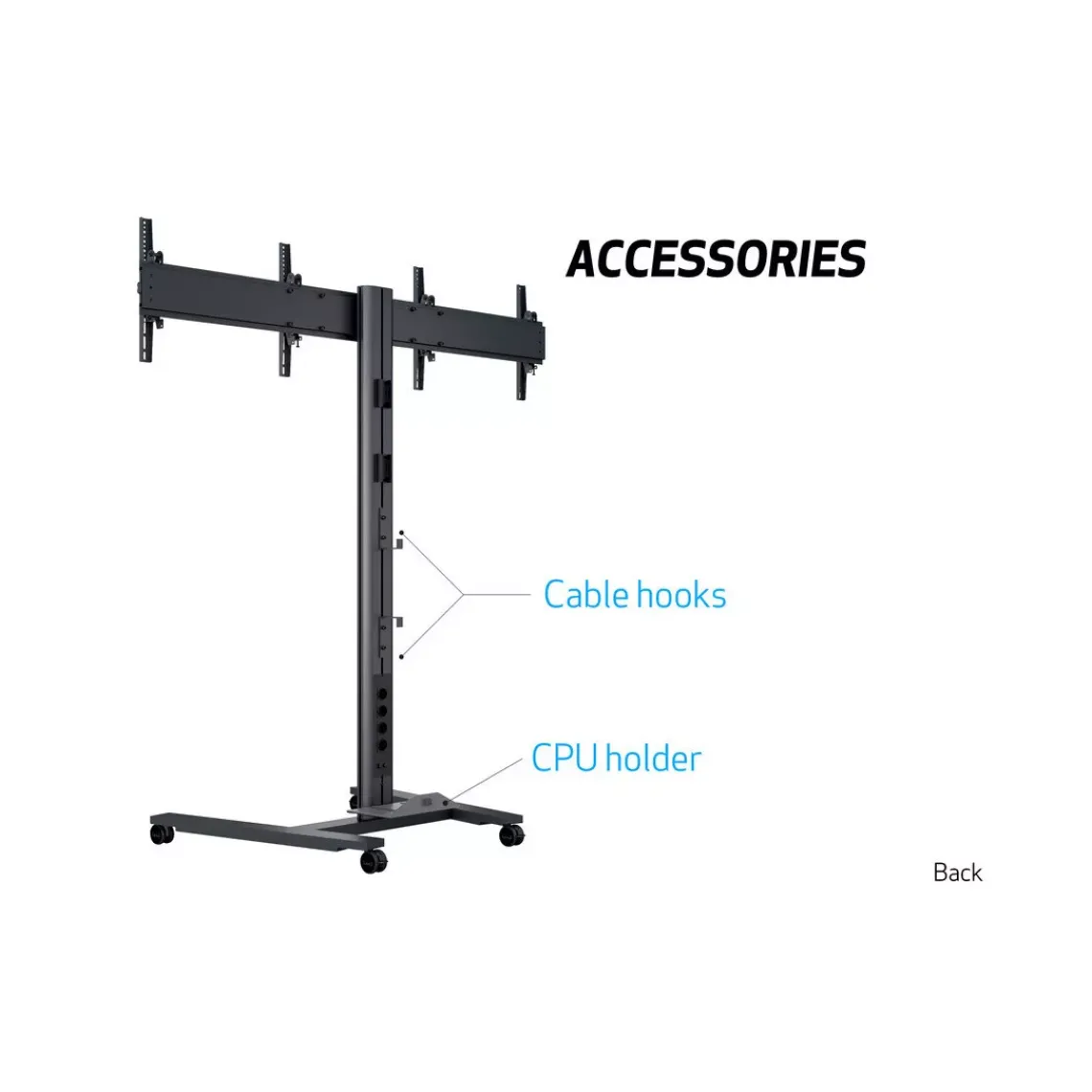 DPJ Workspace M Public Display Stand 180 HD Dual Black