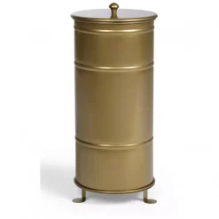DPJ Workspace Mülleimer Brooklyn Bin Single - Gold, Deckel mit Knauf