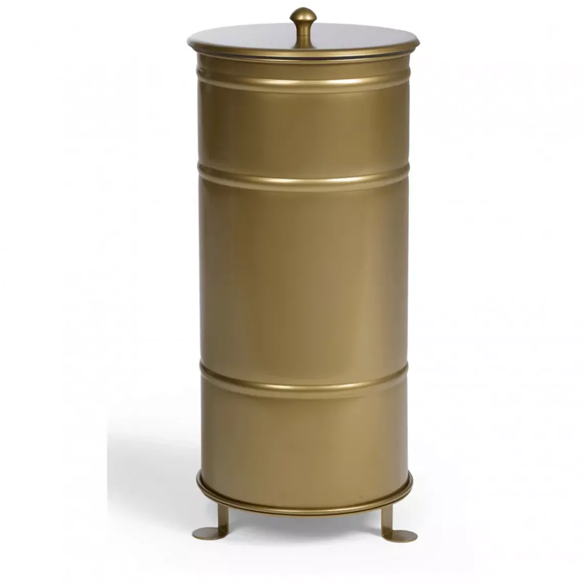 DPJ Workspace Mülleimer Brooklyn Bin Single - Gold, Deckel mit Knauf