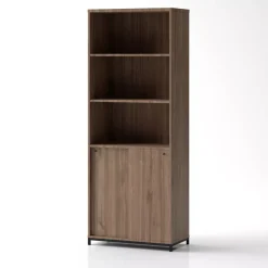DPJ Workspace Schrank Crito - Mit Schiebetüren, 3 offene Regalfächer