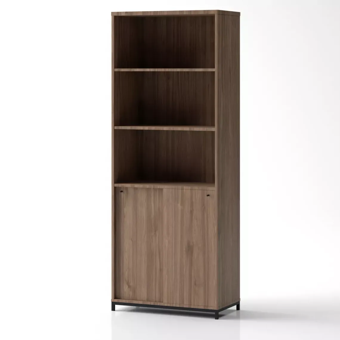 DPJ Workspace Schrank Crito - Mit Schiebetüren, 3 offene Regalfächer