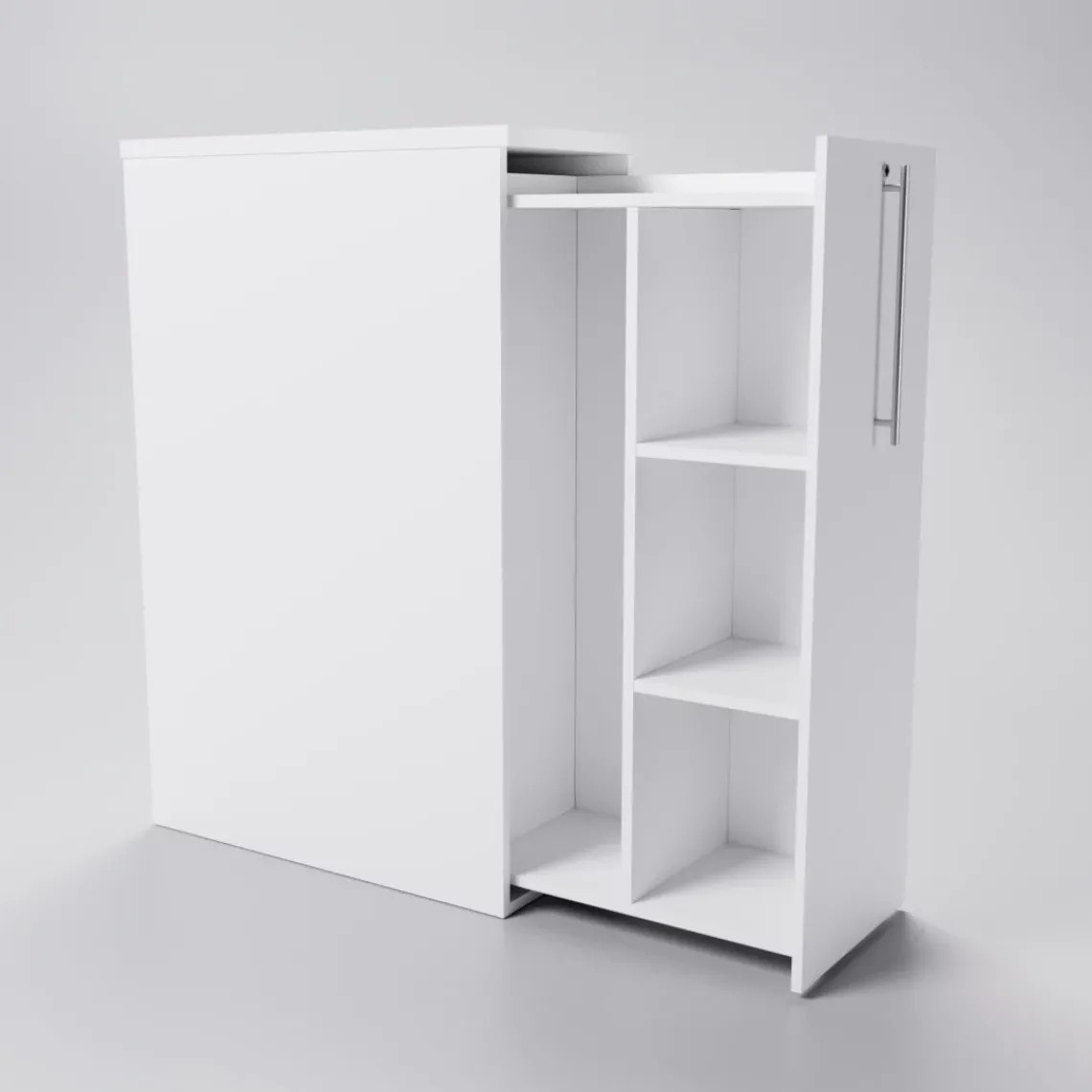 DPJ Workspace Seitenschrank Tower - 3+1 Regalböden, Rechts