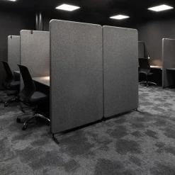 DPJ Workspace Stellwand Softline 50 - Komplettpaket mit schwarzen Standfüßen