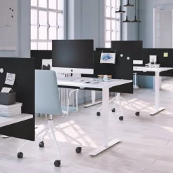DPJ Workspace Tischtrennwand Calm - Komplettpaket mit Tischbeschlägen