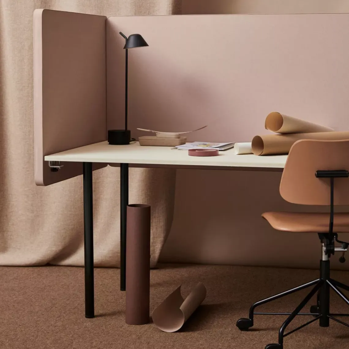 DPJ Workspace Tischtrennwand Dezibel - Mit runden Ecken