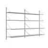 DPJ Workspace Wandregal Shelf Library Double Section - In Edelstahl