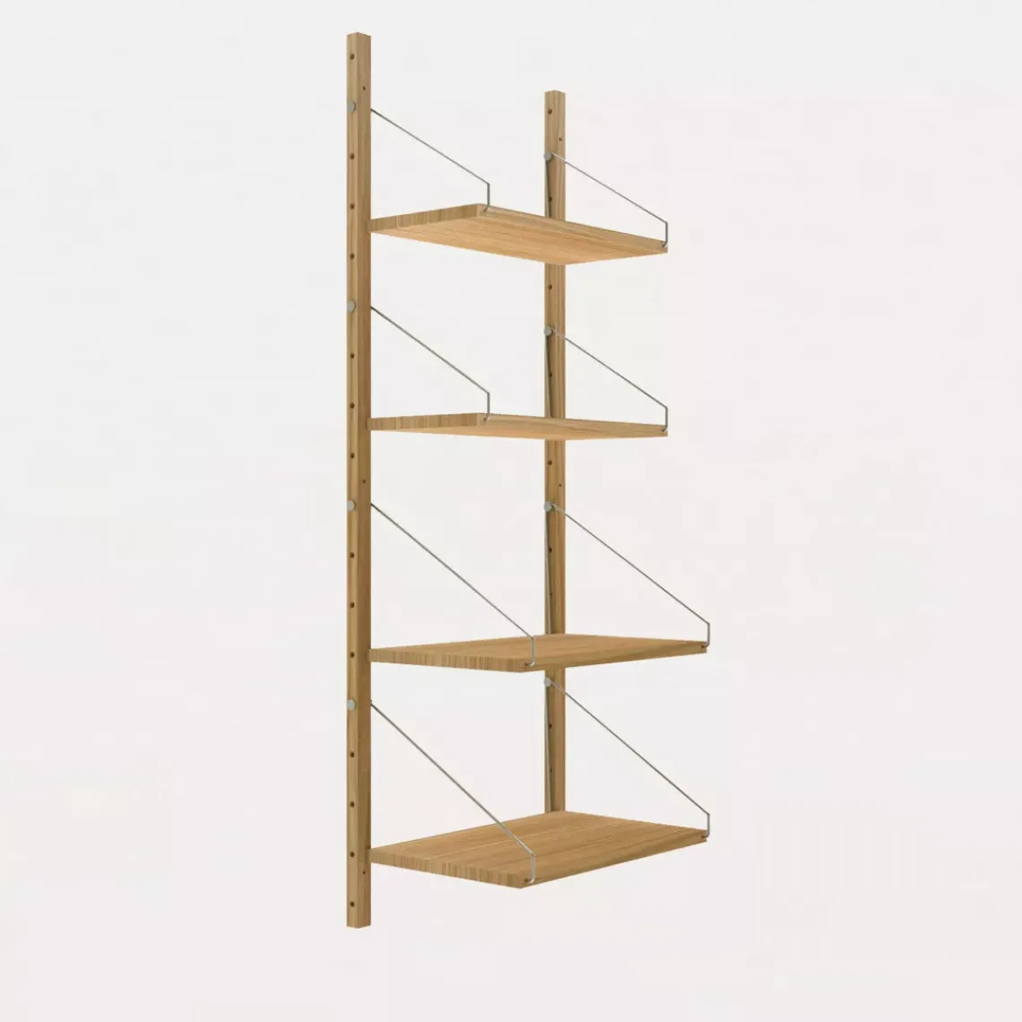 DPJ Workspace Wandregal Shelf Library Single Section - In Eiche