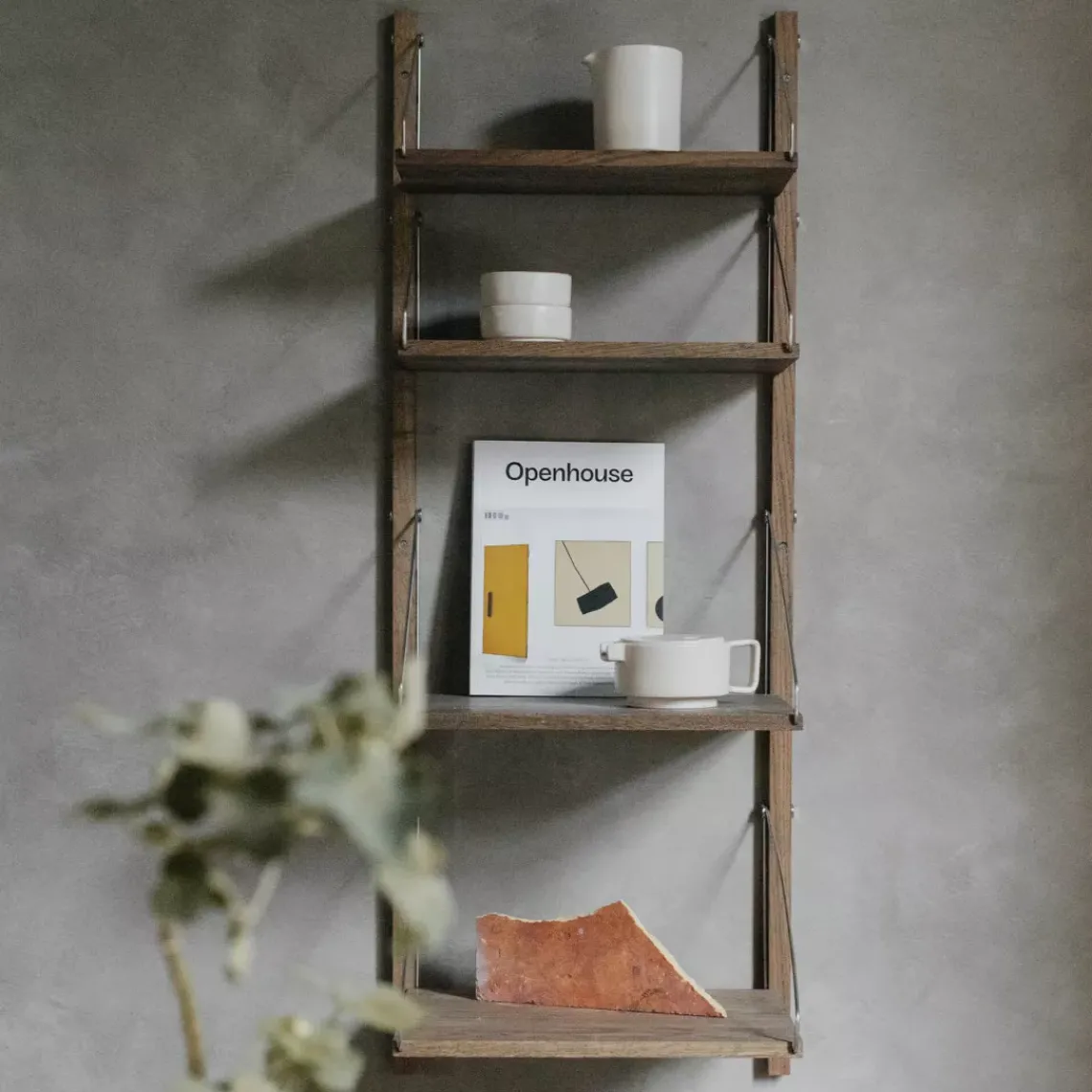 DPJ Workspace Wandregal Shelf Library Single Section - In Eiche